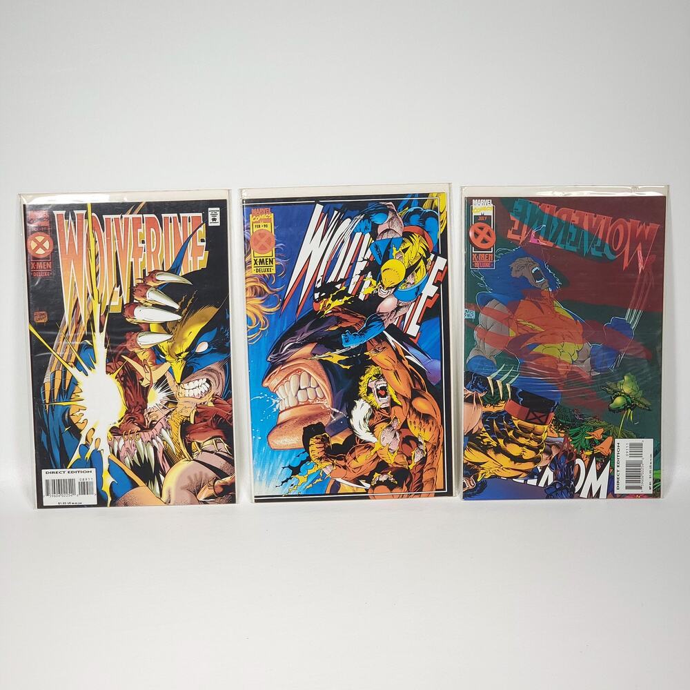 3 Comic Lot Wolverine Vol 2 Issues 89–91 Marvel 1994–1995 Hama Kubert VG+ B&B